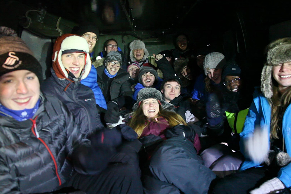 Inside of the tracked machine