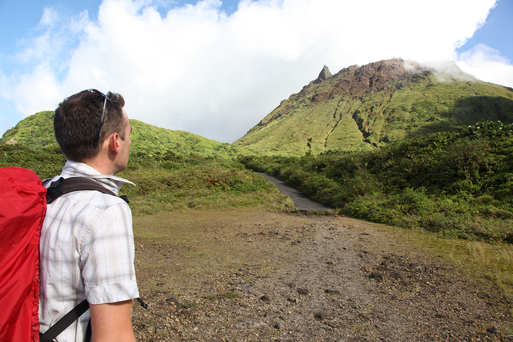 Vue sur le sommet de la Soufrière