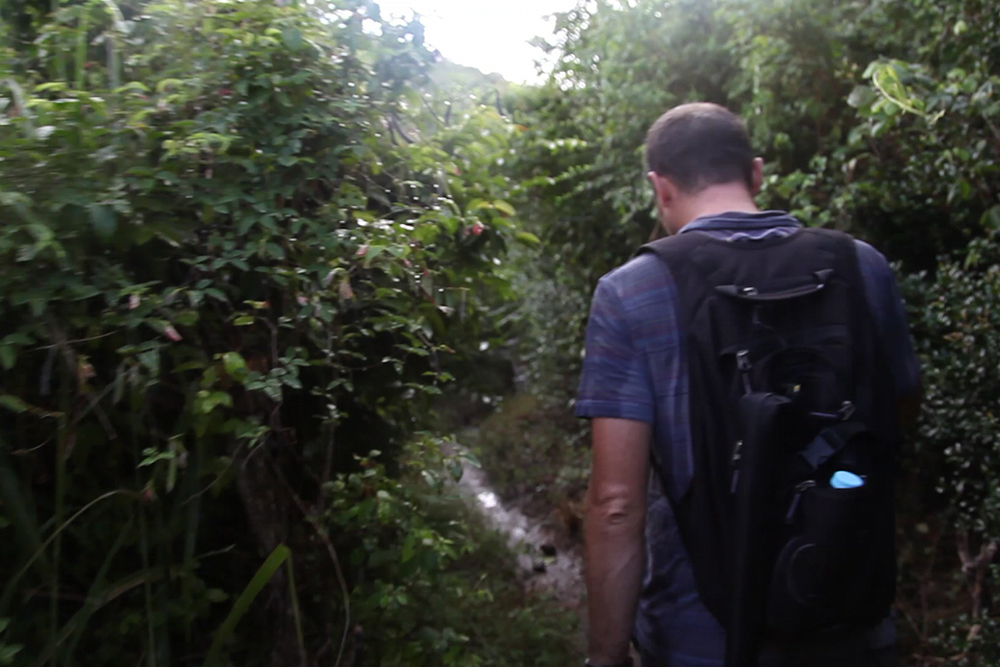 Philippe nous conduit sur le sentier le plus sauvage de St Martin